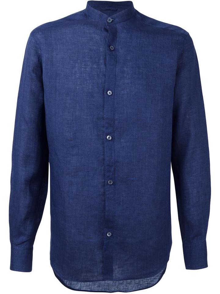 Ermenegildo Zegna Band Collar Shirt