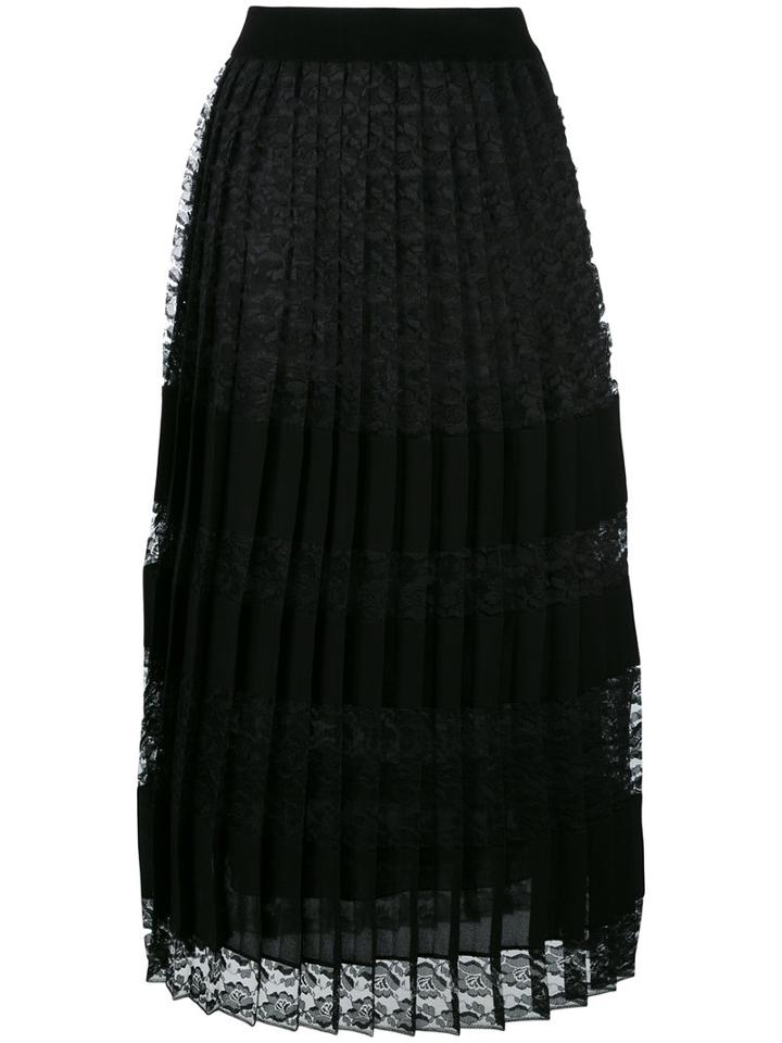Antonio Marras Lace Pleated Skirt, Size: Large, Black, Viscose/polyester/nylon