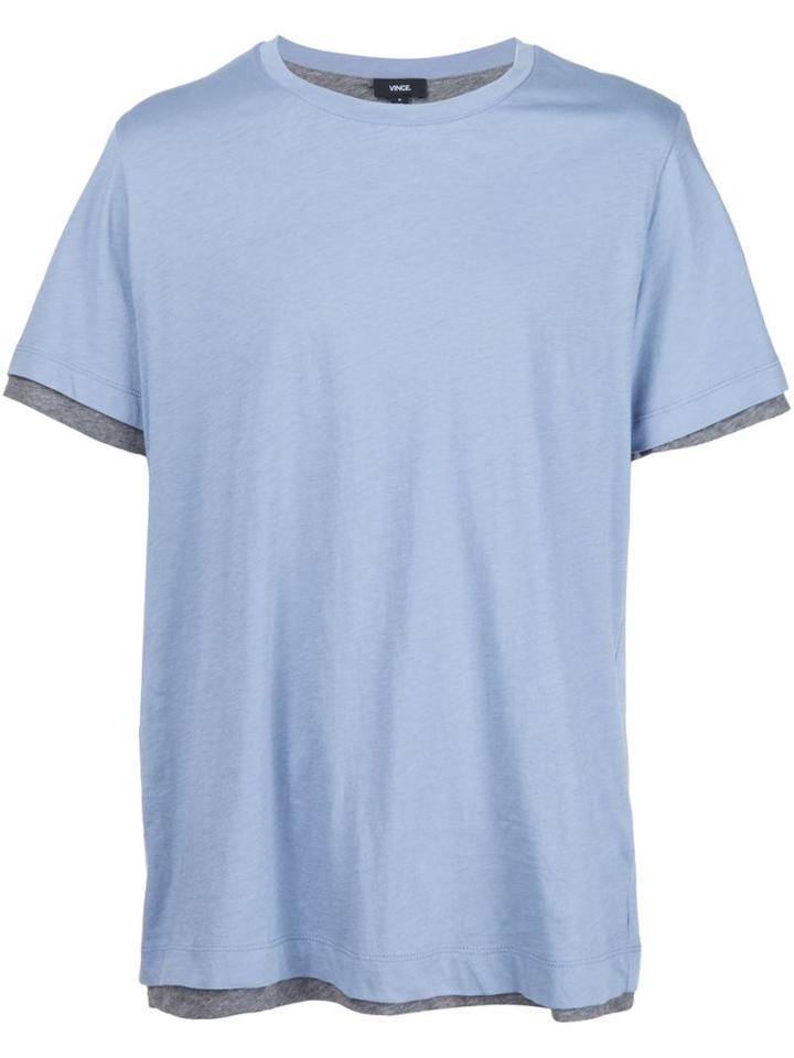 Vince Layered T-shirt, Men's, Size: Medium, Blue, Cotton