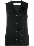 Victoria Victoria Beckham Animal Jacquard Sleeveless Shirt - Black
