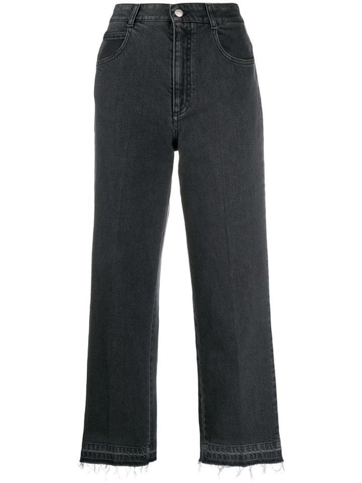 Stella Mccartney Frayed Cropped Jeans - Black