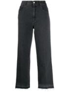 Stella Mccartney Frayed Cropped Jeans - Black
