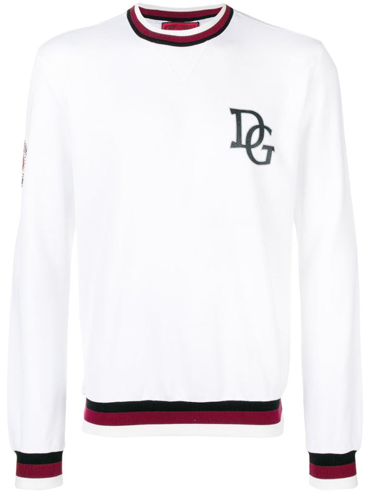 Dolce & Gabbana Logo Stripe Sweatshirt - White