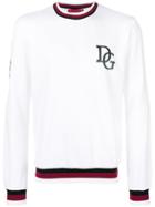 Dolce & Gabbana Logo Stripe Sweatshirt - White