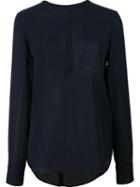 Veronica Beard Long Sleeve Blouse, Women's, Size: 8, Blue, Silk