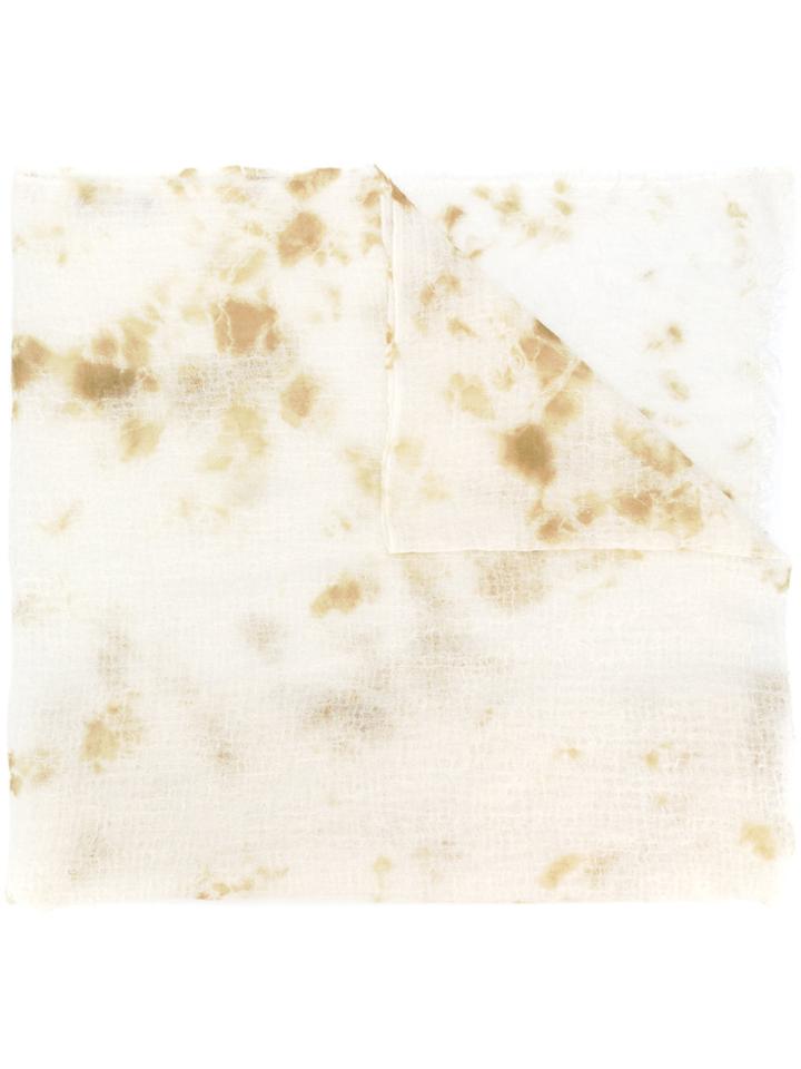 Suzusan Stain Style Print Scarf - Nude & Neutrals