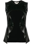 Comme Des Garçons Croc Effect Cutout Top - Black