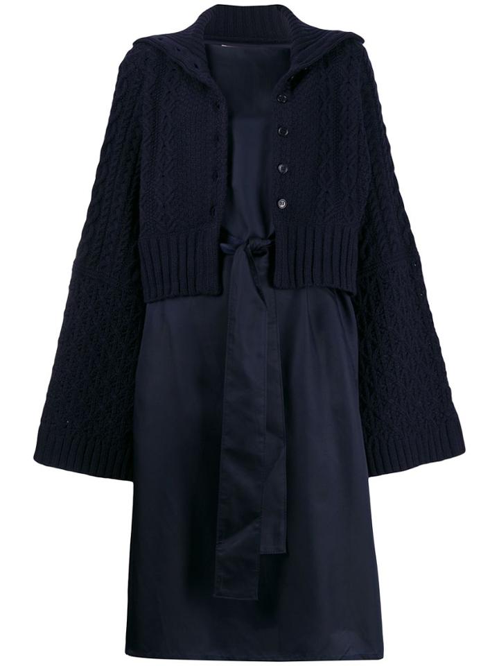 Zucca Knit Overlay Dress - Blue