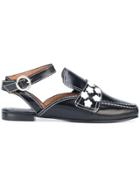 Nicole Saldaña Sling Back Slippers - Black