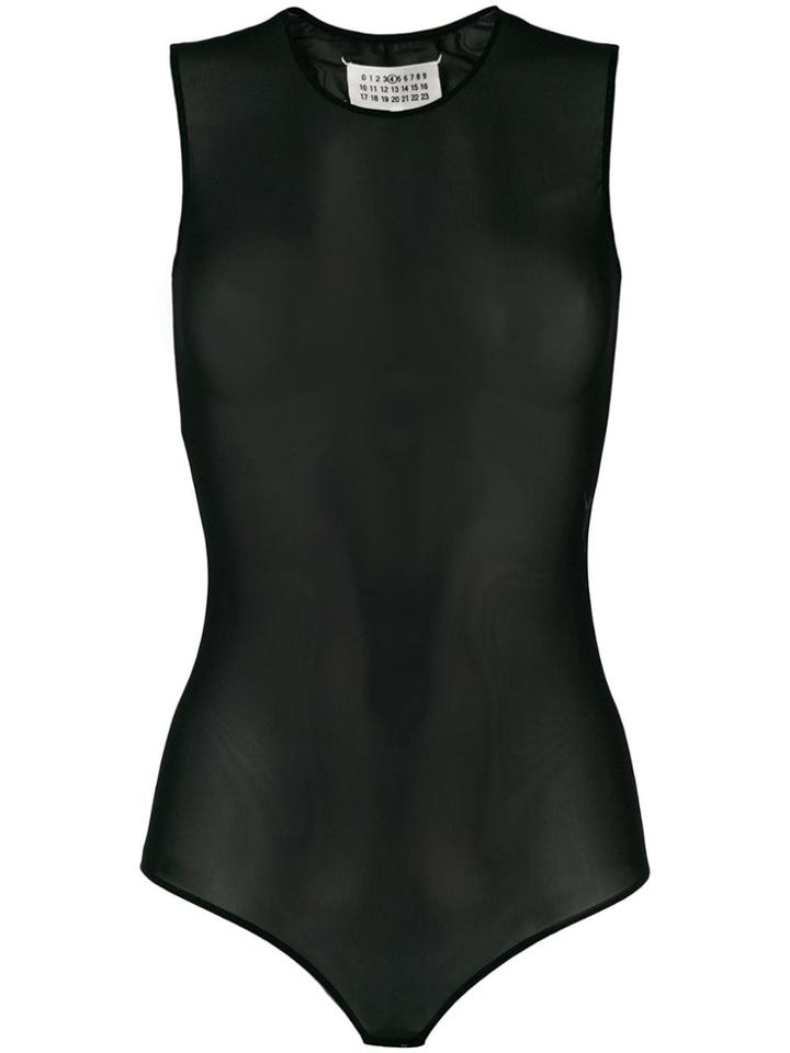 Maison Margiela Sleeveless Mesh Scoop Back Bodysuit - Black