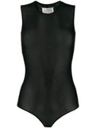 Maison Margiela Sleeveless Mesh Scoop Back Bodysuit - Black