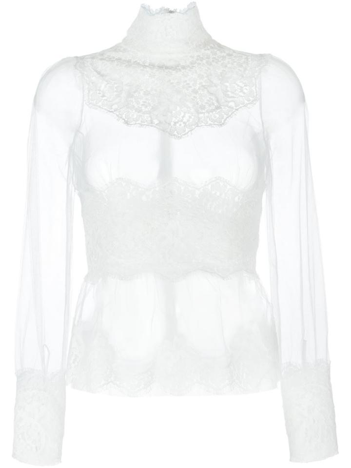 Dolce & Gabbana Sheer Lace Detail Blouse