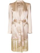 Blazé Milano Fringed Trench Coat - Nude & Neutrals
