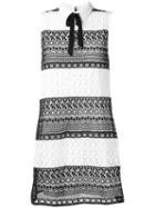 Alice+olivia Colourblock Macramé Lace Dress, Women's, Size: 6, Black, Polyester/silk/spandex/elastane