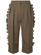Max Mara Frill Trim Cropped Trousers - Green