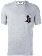 Msgm Cat Patch T-shirt, Men's, Size: Xl, Grey, Cotton