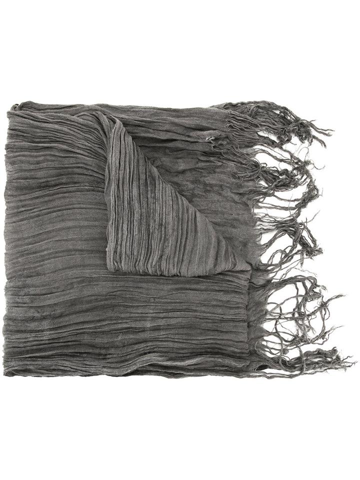 Greg Lauren - Pleated Scarf - Women - Rayon - One Size, Grey, Rayon