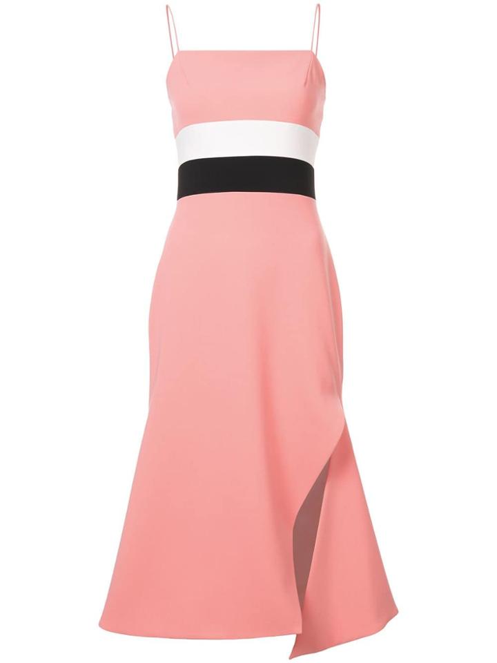 Christian Siriano Colour Block Midi Dress - Pink