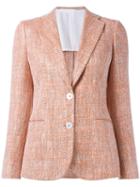 Kiton Two Button Blazer, Women's, Size: 44, Yellow/orange, Silk/cotton