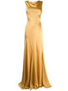 Alberta Ferretti Draped Long Dress - Yellow