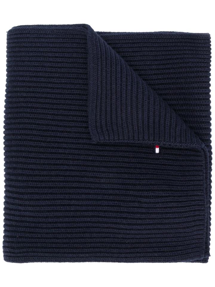 Tommy Hilfiger Ribbed Knit Scarf - Blue