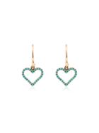 Rosa De La Cruz Turquoise Heart Gold Earrings - Metallic