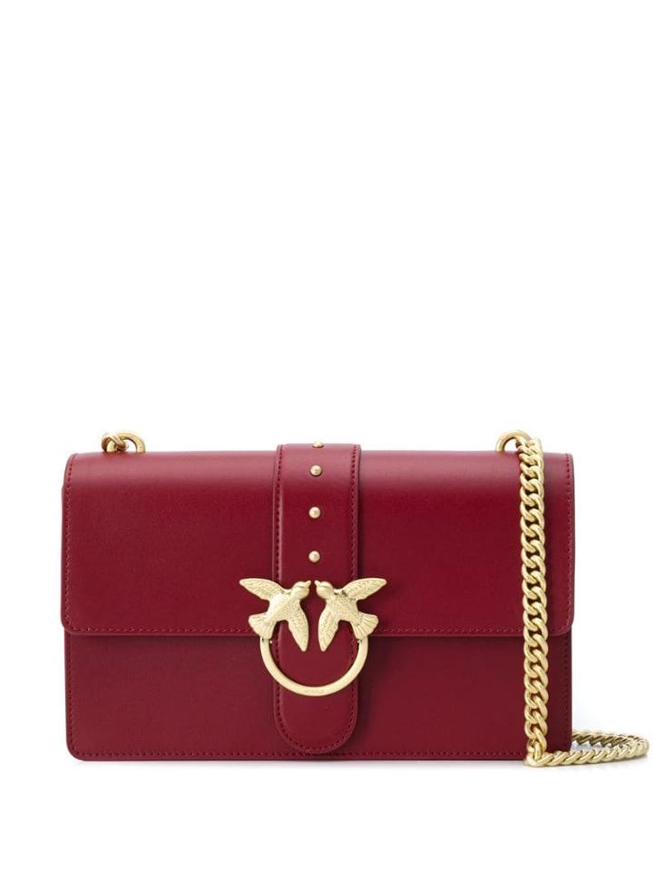 Pinko Logo Plaque Shoulder Bag - Red