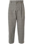 Kolor Plaid Cropped Trousers - Grey