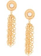 Sylvia Toledano Chain Pearl Earrings - Metallic