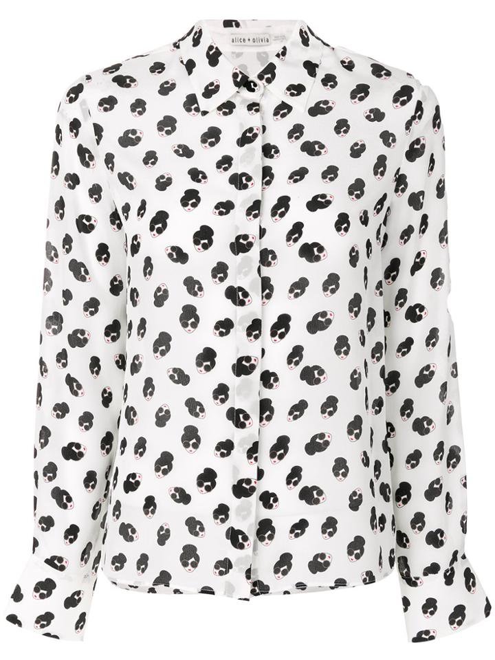 Alice+olivia Face Print Shirt - White