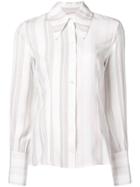 Victoria Beckham Sh Lng 1500e Paw18 Linear Stripe Print Terracotta -