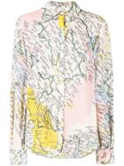 Derek Lam 10 Crosby Map Print Shirt - Neutrals