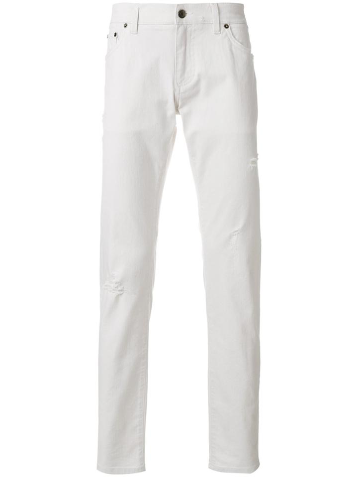 Dolce & Gabbana Slim-fit Trousers - White