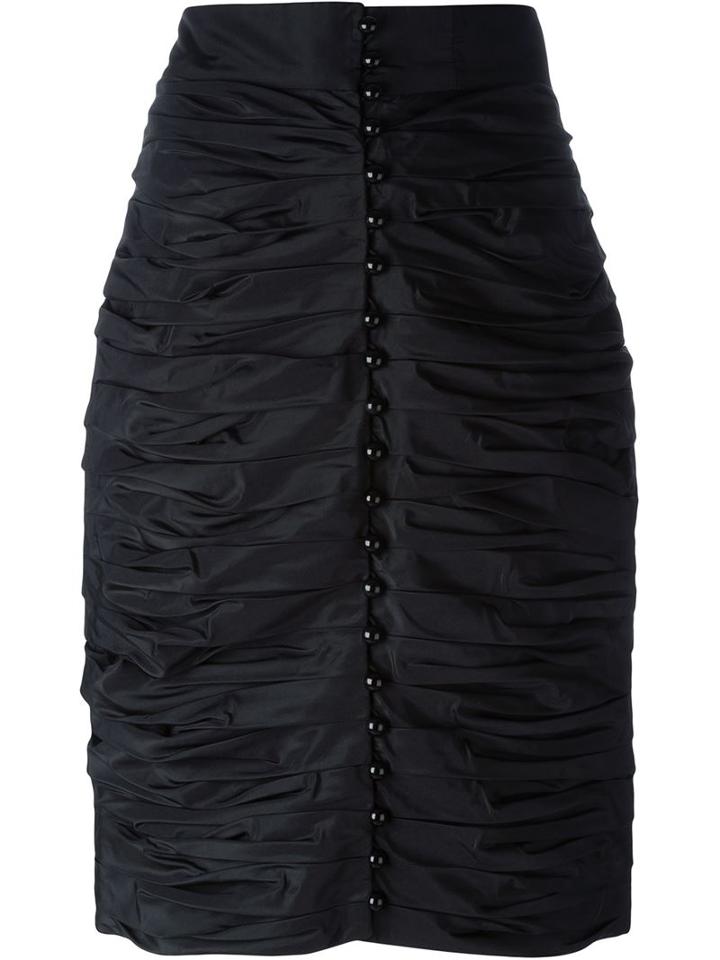 Lanvin Vintage Ruched Pencil Skirt