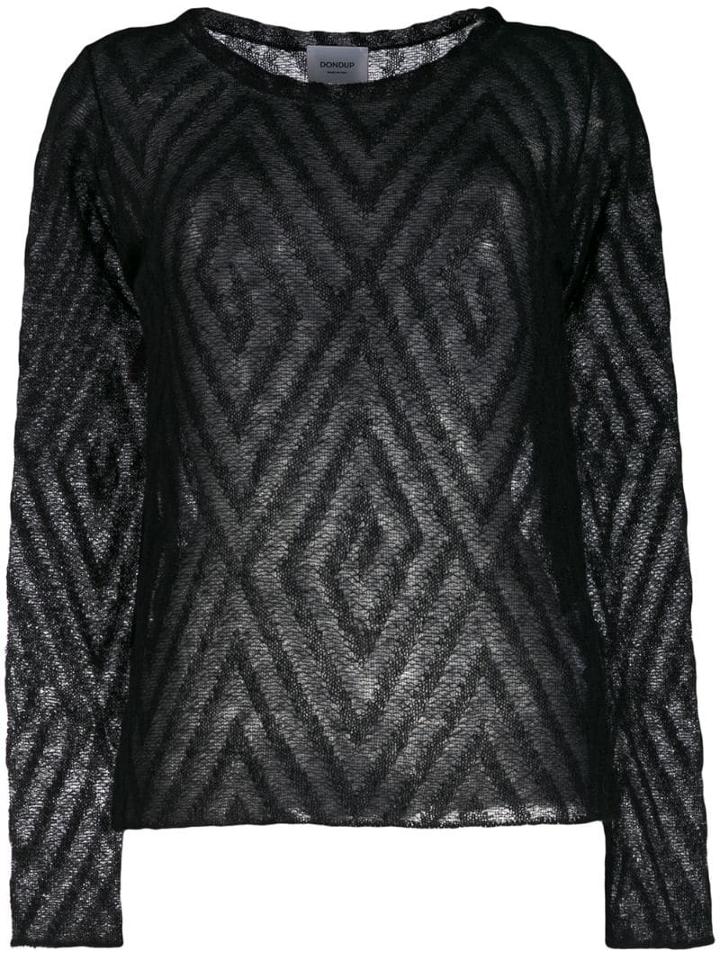 Dondup Patterned Fine Knit Top - Black