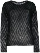 Dondup Patterned Fine Knit Top - Black