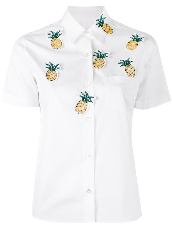 Jimi Roos - Pineapple Detail Shirt - Women - Cotton - M, White, Cotton