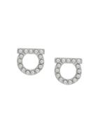 Salvatore Ferragamo Embellished Gancio Earrings - White