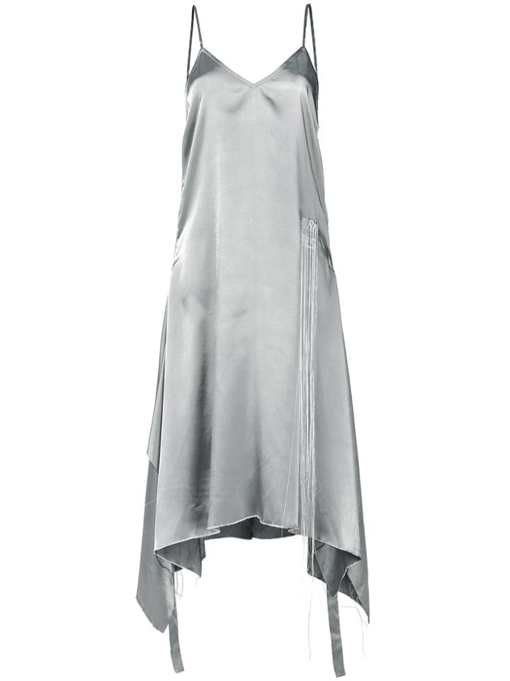 Moohong Embroidered Detail Asymmetrical Dress - Grey