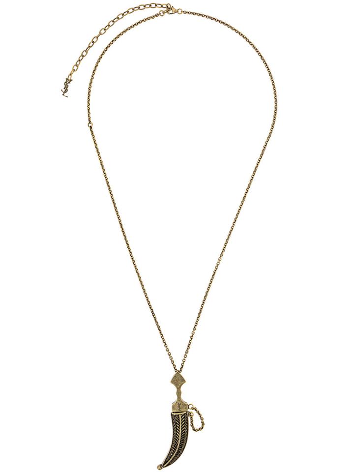 Saint Laurent Folk Saber Pendant - Metallic