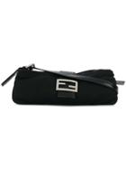 Fendi Vintage Logo Buckle Shoulder Bag - Black