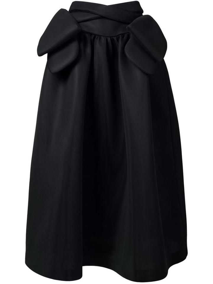 Simone Rocha Bow Detail Maxi Skirt, Women's, Size: 10, Black, Polyester