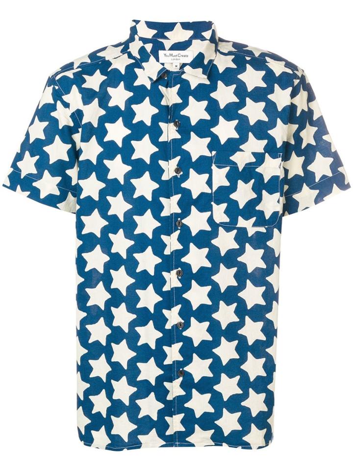 Ymc Star Print Shirt - Blue