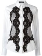 Dolce & Gabbana Lace Detail Shirt, Women's, Size: 44, White, Cotton/polyamide