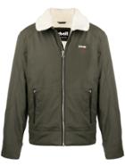 Schott Oversized Collar Zip-up Jacket - Green
