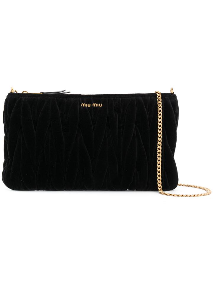 Miu Miu Matelassé Clutch - Black