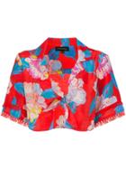 A Peace Treaty Talla Floral Print Tie Shirt - Red