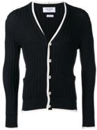 Thom Browne Tipping Stripe V-neck Cardigan - Blue