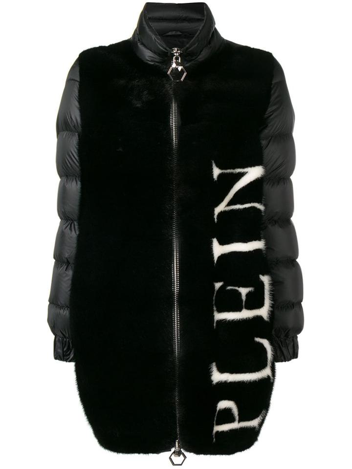 Philipp Plein Logo Padded Coat - Black