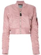 Alpha Industries Cropped Bomber Jacket - Pink & Purple
